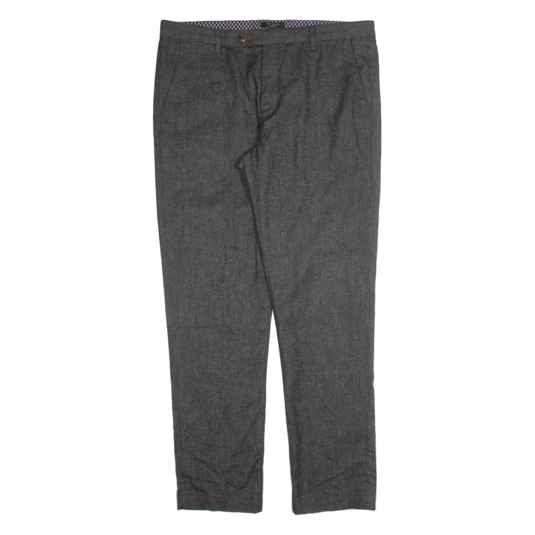 TED BAKER Chino Mens Trousers Black Slim Tapered W26 L32