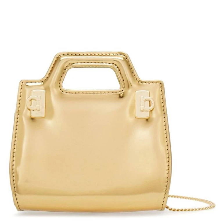 Salvatore Ferragamo Wanda Micro Metallic Shoulder Bag