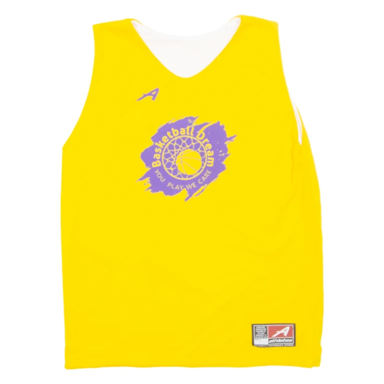 ATHLETES Basketball Mens Vest Yellow Sleeveless V-Neck S