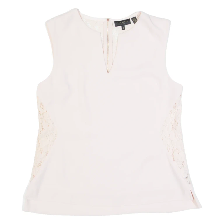 TED BAKER Womens Vest Pink V-Neck Sleeveless M