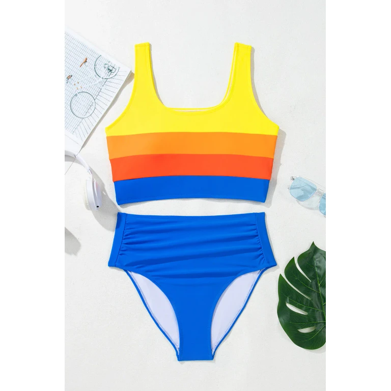 Threaded Pear Dylan Colorblock Square Top