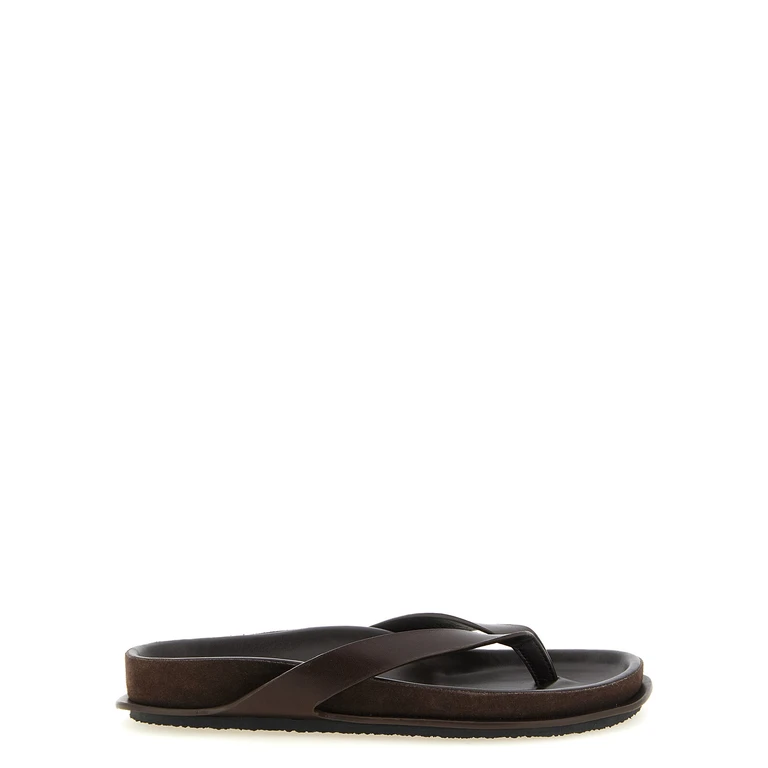Brown Cowhide Slides Shoe - Women