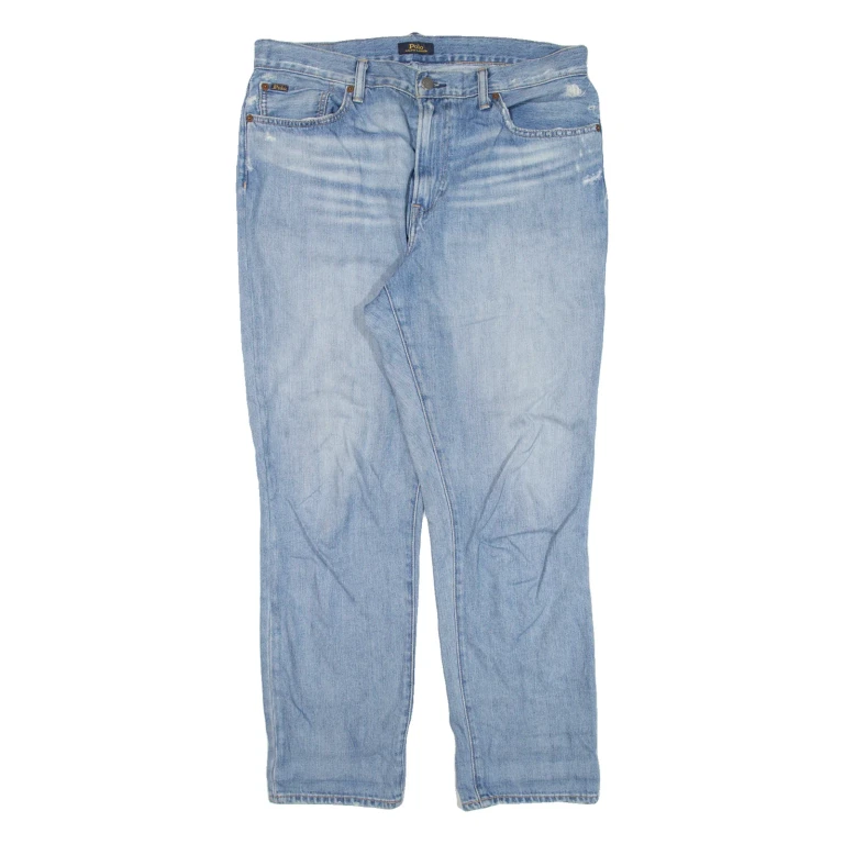 POLO RALPH LAUREN Distressed Mens Jeans Blue Relaxed Tapered W34 L27