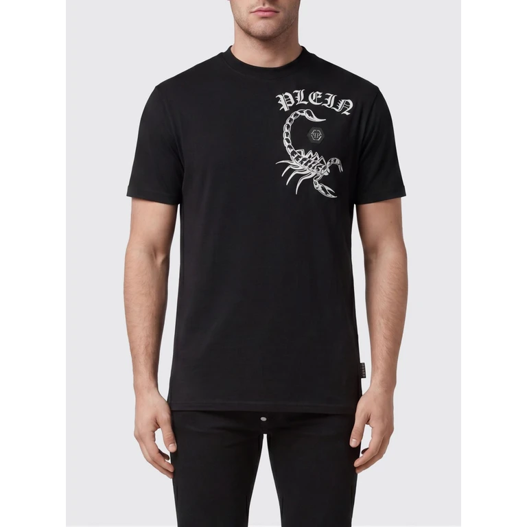 Solid Colour Cotton T-Shirt with Contrasting Logo (FABCMTK5710PJY002N0102)