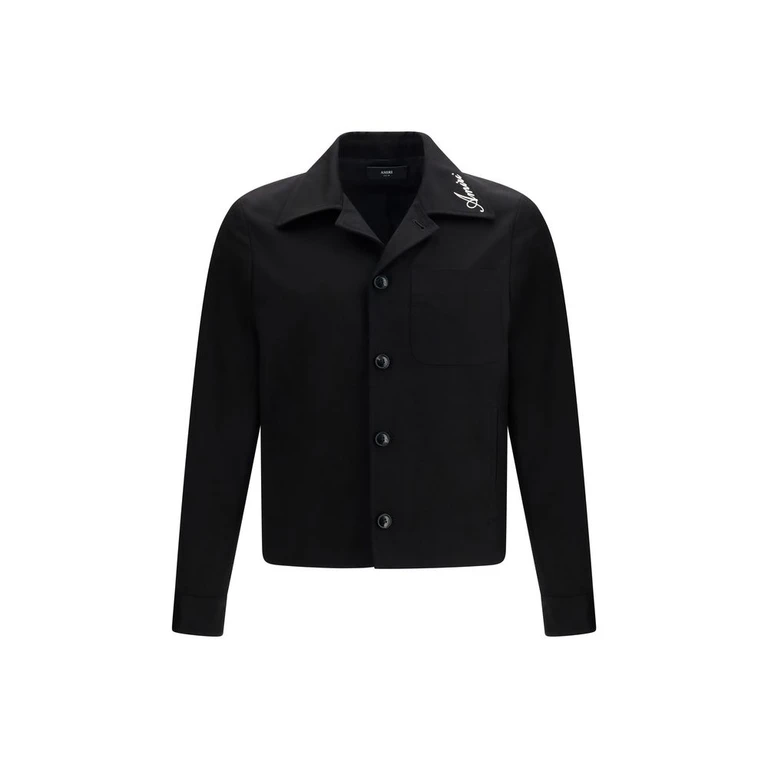 Black Cotton Full-Length Jacket Clothing - Men