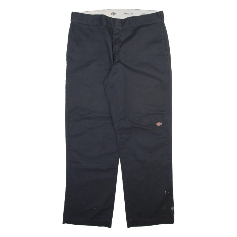 DICKIES Mens Trousers Black Regular Straight W36 L30