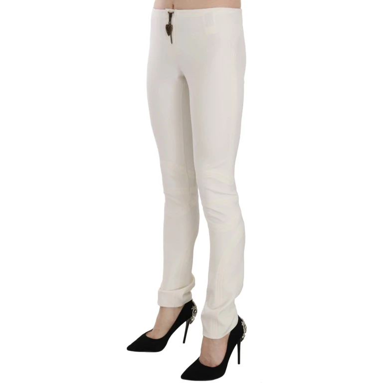 Just Cavalli White Mid Waist Skinny Dress Trousers Pants Folies - Women