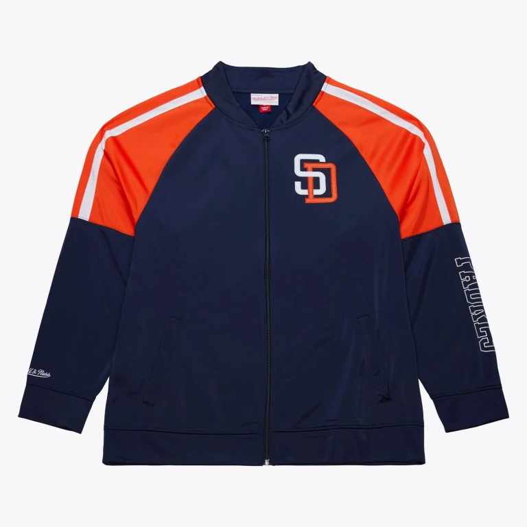 Men's MLB Color Blocked Track Jacket Vintage Logo Padres