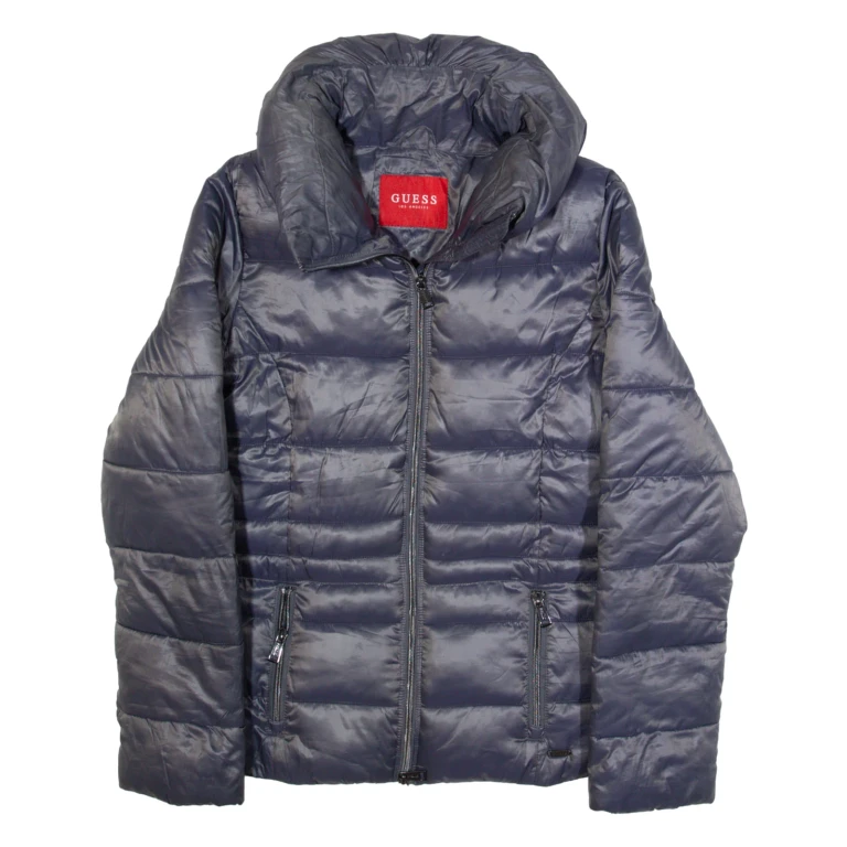 GUESS Womens Puffer Coat Purple M