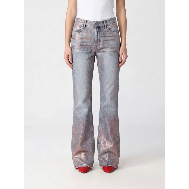 Five-Pocket Flared Jeans in Glitter-Finished Denim (A00582CP1)