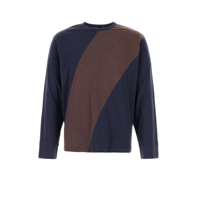 Two-Tone Cotton Misha T-Shirt Navybrown Exterior: Organic - Men