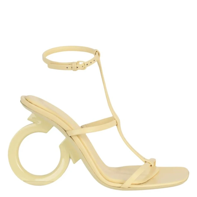 Ferragamo Elina T-Strap Gancini Sandals