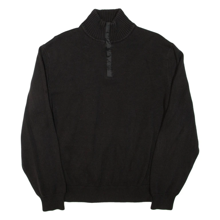 CALVIN KLEIN Mens Jumper Grey 1/4 Zip Tight Knit 2XL