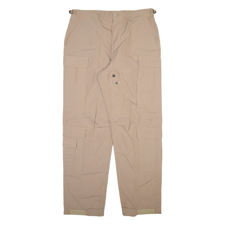 Cargo Mens Trousers Beige Relaxed Straight W37 L34