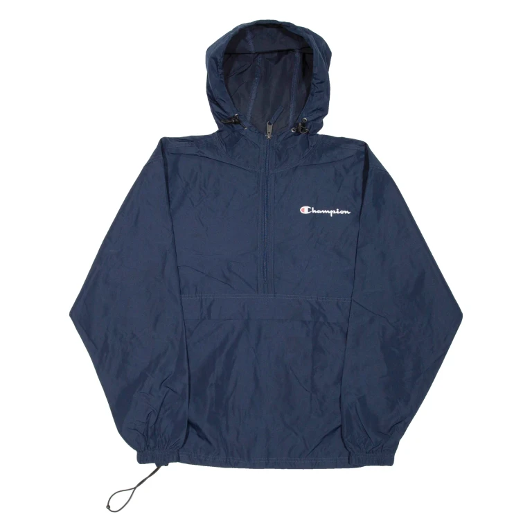CHAMPION Mens Pullover Jacket Blue Hooded S