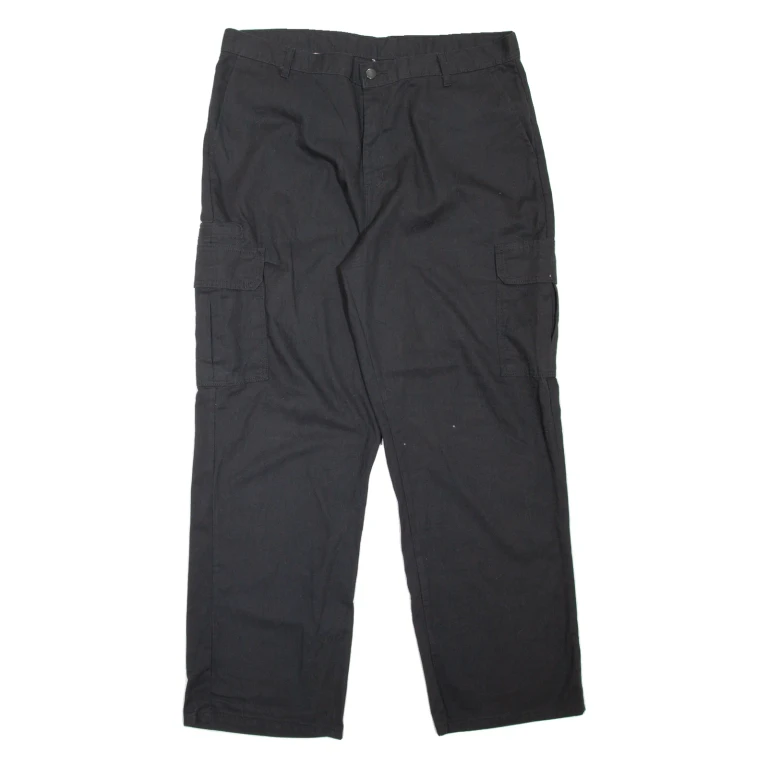 DICKIES Cargo Style Workwear Mens Trousers Black Relaxed Straight W38 L32