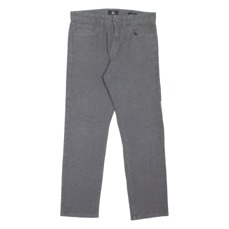 CALVIN KLEIN Mens Trousers Grey Slim Straight W30 L29
