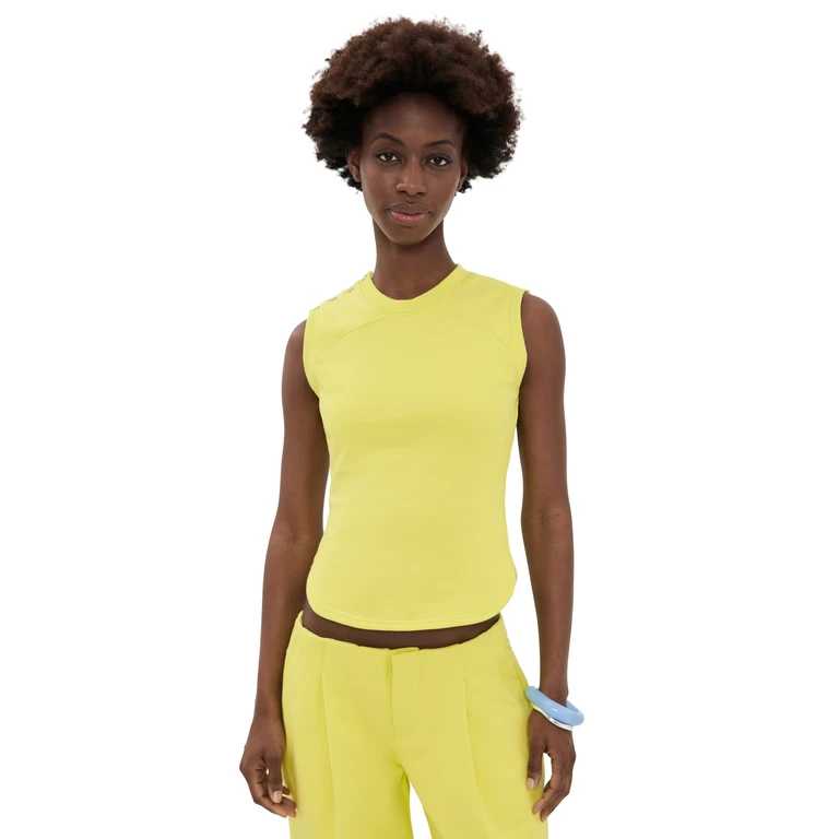 Peachy Den Trixie Sweat Vest Top Highlighter XS