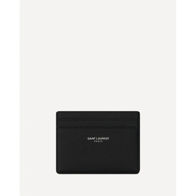 SAINT LAURENT Grain De Poudre leather Cardholder Male UNI