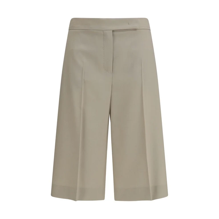 Max Mara Beige Wool Oves Aries Bermuda Shorts - Women