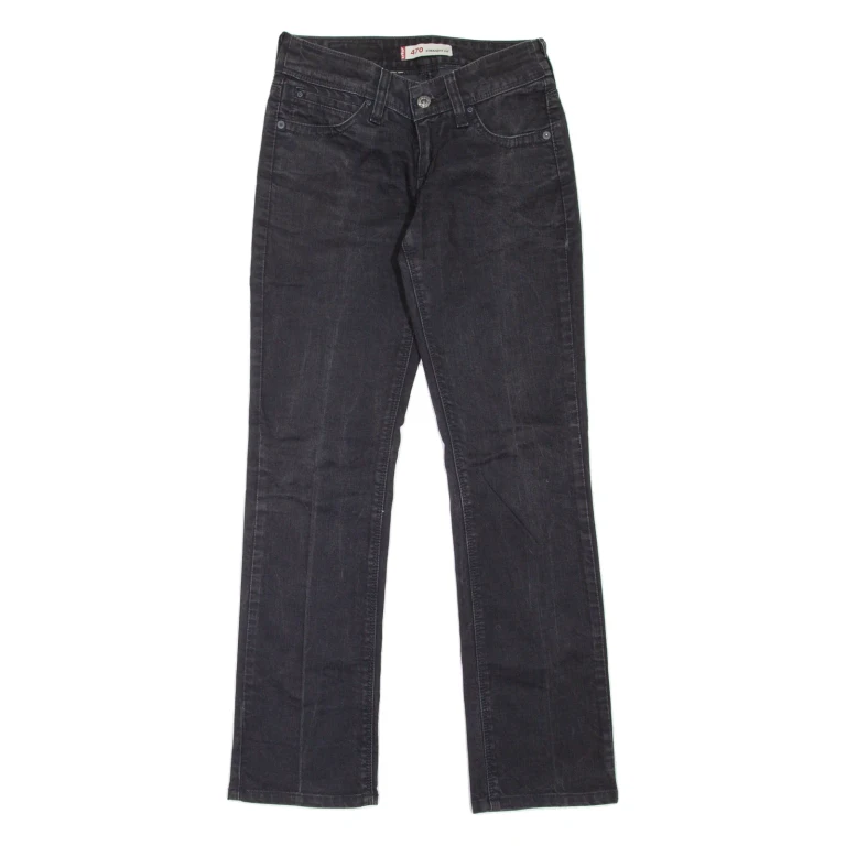 LEVI'S 470 Womens Jeans Black Regular Straight W27 L32
