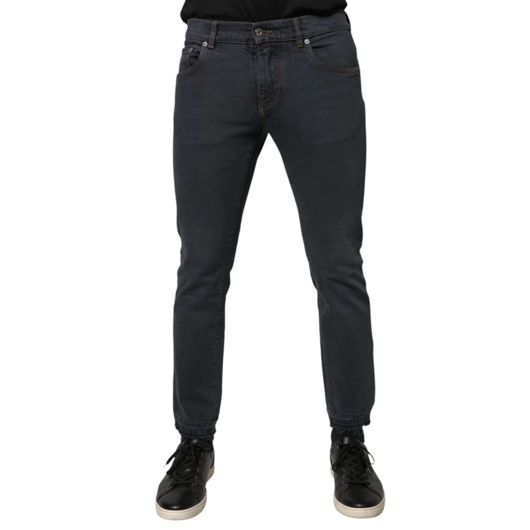 Dolce & Gabbana Dark Gray Cotton Skinny Denim Jeans Elastane Clothing - Men