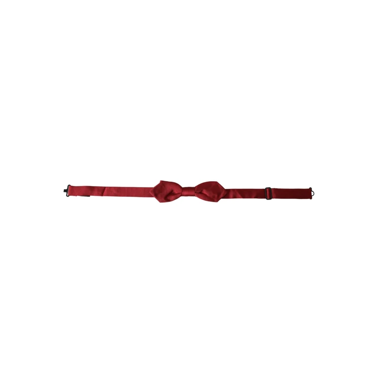 Dolce & Gabbana Red Silk Jacquard Adjustable Neck Men Bow Tie - Men