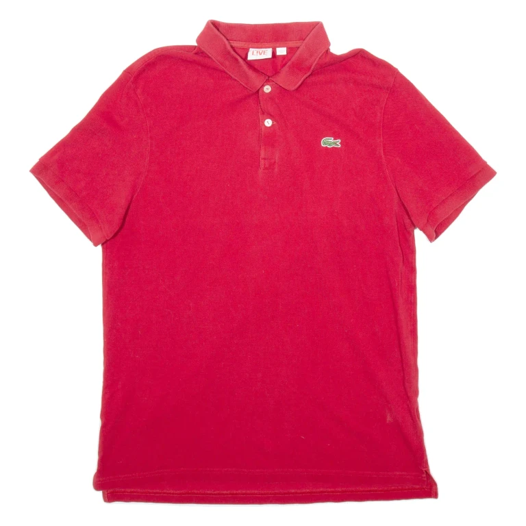 LACOSTE Mens Polo Shirt Red M