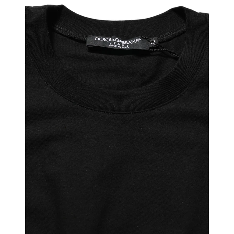 Dolce & Gabbana Black Long Sleeves Crew Neck Pullover Sweater Cotton Clothing - Women