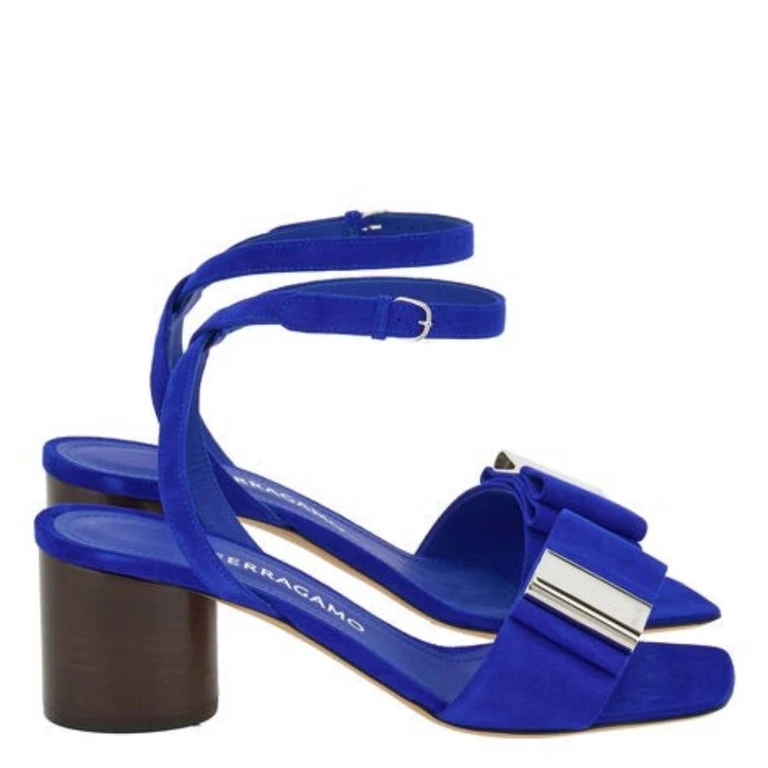 Ferragamo Lyana 55 Block-Heel Sandals, Size 7 C