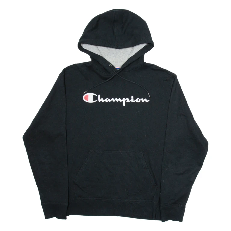 CHAMPION Mens Black Hoodie M
