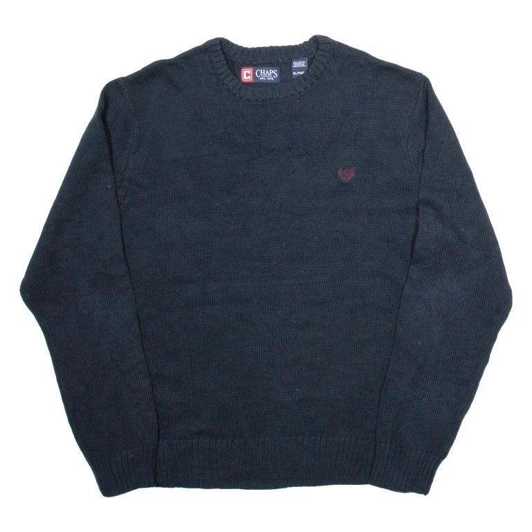CHAPS Mens Jumper Blue Tight Knit XL