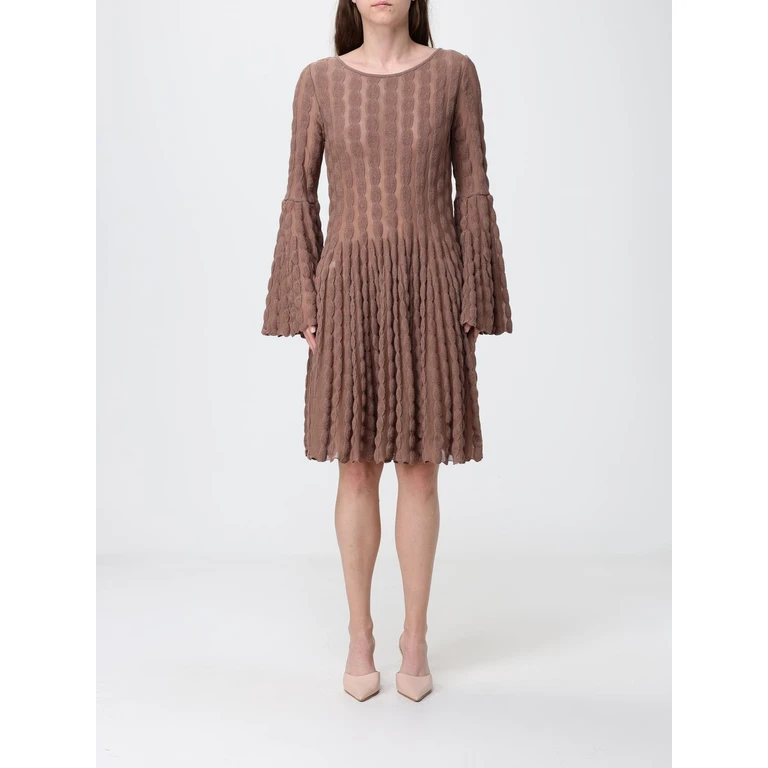 Long-Sleeved Knit Cotton-Blend Mini Dress (2211AV26S87190)