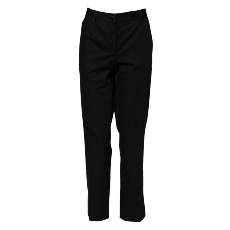 Dolce & Gabbana Black Cotton High Waist Formal Pants Polyester Nylon - Women