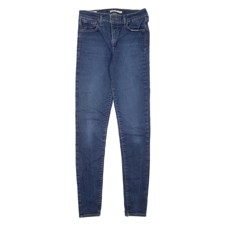 LEVI'S 720 High Rise BIG E Womens Jeans Blue Slim Skinny Stone Wash W27 L32