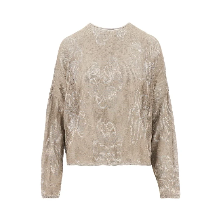 EMPORIO ARMANI Jacquard cotton-blend sweater Woman L
