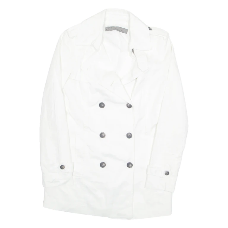 ZARA Womens Pea Jacket White S