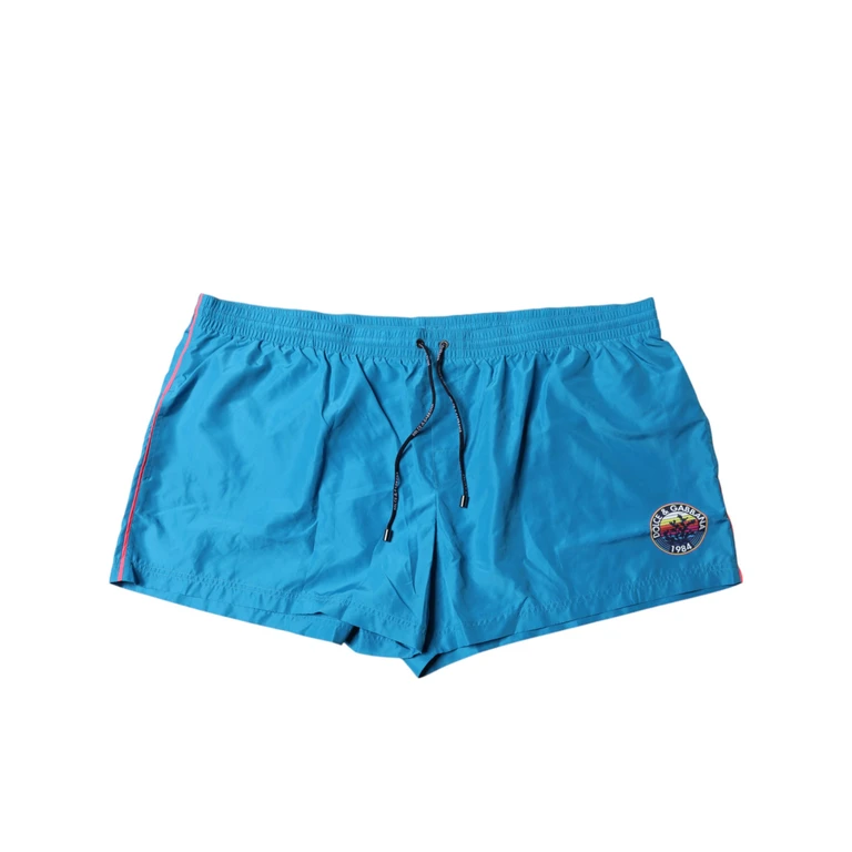 Dolce & Gabbana Turquoise Logo Beachwear Shorts 2pc Swimwear Polyester - Men