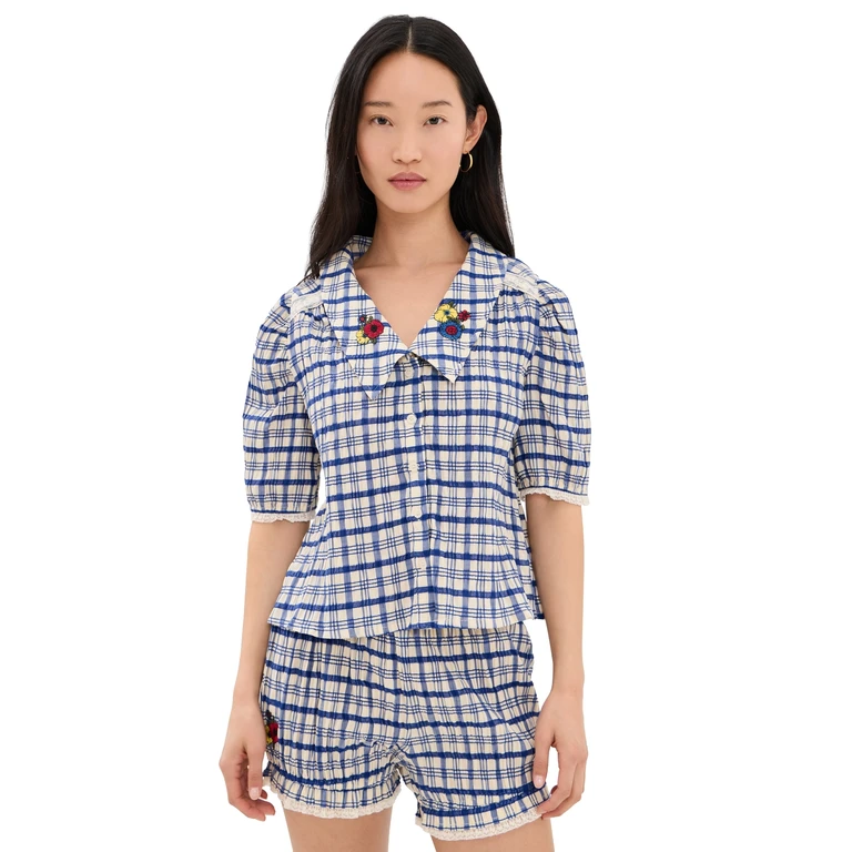 Lisa Says Gah Sam Top Cornflower XL