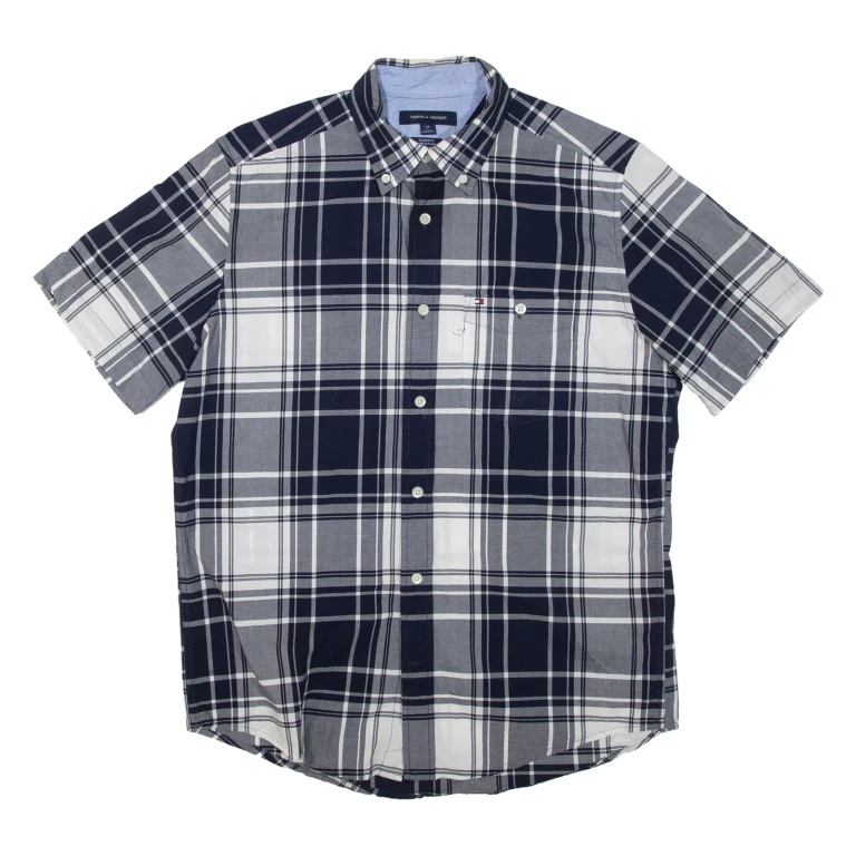 TOMMY HILFIGER Mens Shirt Blue Check S