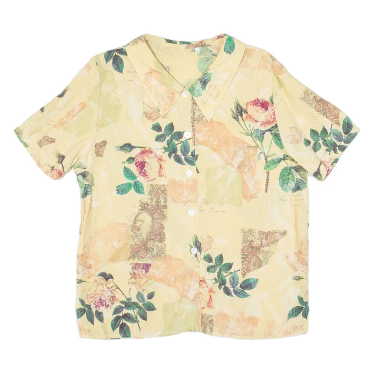 Womens Shirt Beige Crazy Pattern M
