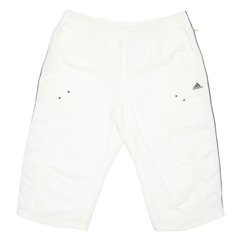 ADIDAS 3/4 Length Womens Sports Shorts Cream L W36