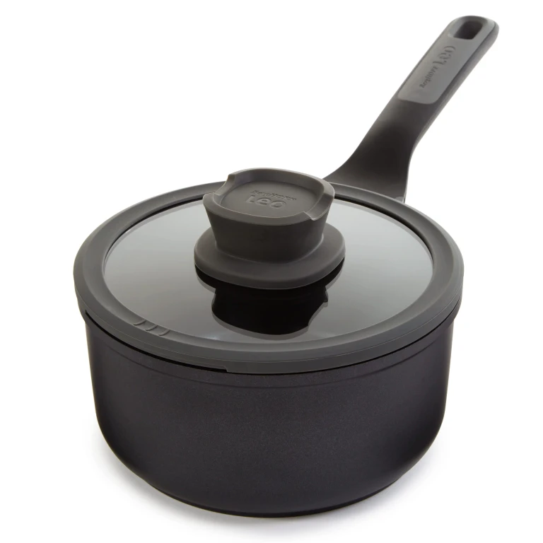Leo Stone+ Nonstick Ceramic 7" Sauce Pan with Lid Recycled, 2.1qt