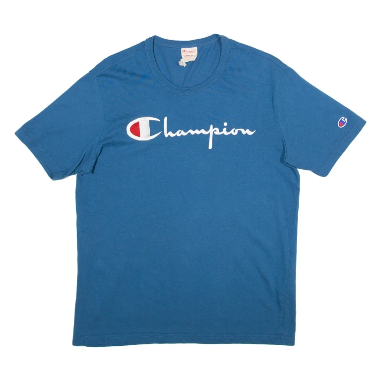 CHAMPION Womens T-Shirt Blue S
