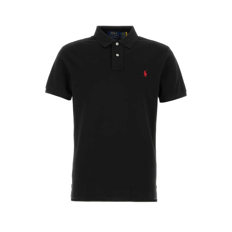 Polo Ralph Lauren Black Piquet Polo Shirt 001 Exterior: Cotton - Men