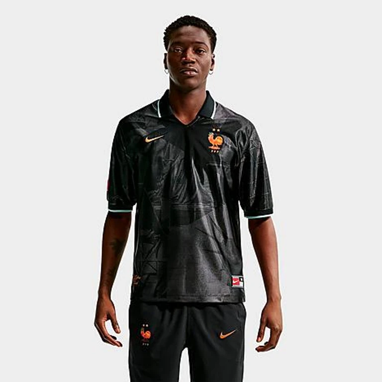 Nike Men's France Energy Dri-FIT Soccer Top in Anthracite/Igloo/Metallic Copper Size: Small
