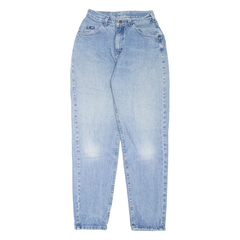 LEE Womens Jeans Blue Regular Mom Stone Wash W24 L30