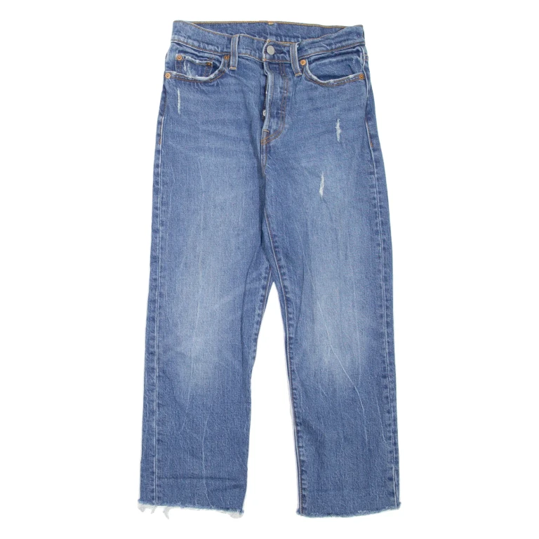 LEVI'S Womens Jeans Blue Regular Straight Stone Wash W26 L23