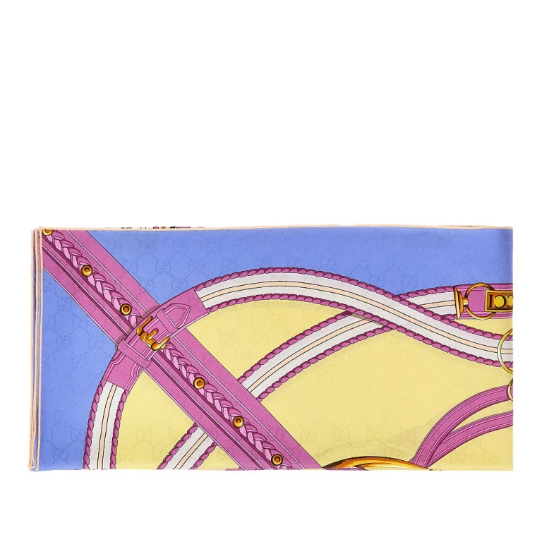 GUCCI Silk scarf with Horsebit print Woman One Size