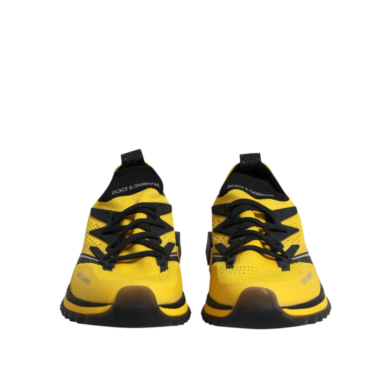 Dolce & Gabbana Yellow Sorrento Sport Stretch Sneakers Shoes Polyester Viscose - Men